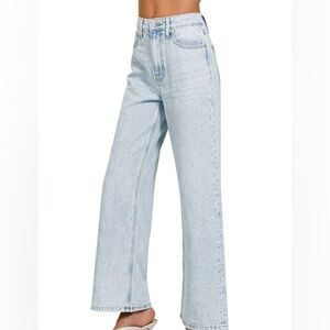 🧜♀️ The “Rodeo Sky Wide Leg” Denim Jeans | Light Wash